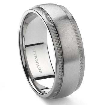  Wedding Rings on Titanium 8mm Milgrain Wedding Band Ring