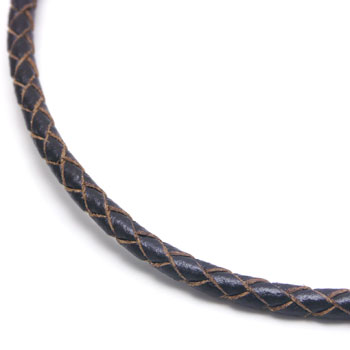 Metal Factory Braided Dark Brown Leather Necklace Cord