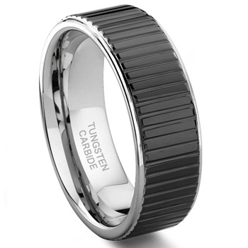 Metal Factory COIN EDGE Tungsten Wedding Band Ring