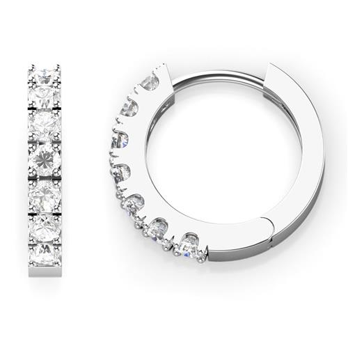 Metal Factory 925 Sterling Silver Round CZ Cubic Zirconia Huggie Hoop Earrings