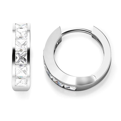 Metal Factory 925 Sterling Silver Round CZ Cubic Zirconia Huggie Hoop Earrings