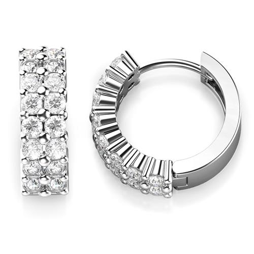 Metal Factory 925 Sterling Silver Round CZ Cubic Zirconia Huggie Hoop Earrings